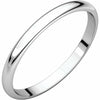 SIZE 5.5 - 2mm wide Platinum  "Half Round" Light Wedding Band 45% off Sug Retail