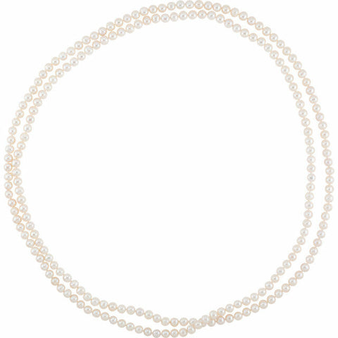 Image of White 8-9 mm Freshwater Cultured Pearl 72 inch Strand Necklace no Clasp 50% off