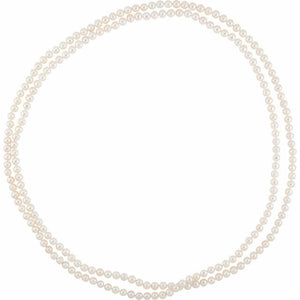 White 8-9 mm Freshwater Cultured Pearl 72 inch Strand Necklace no Clasp 50% off