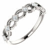 14k White Gold 1/6 cttw Diamond Stackable Ring Ladies Fashion Sz 7 Free Shipping