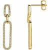 14K Yellow Gold 1/3 CTW Diamond Link Drop Earrings 32.5x6 mm