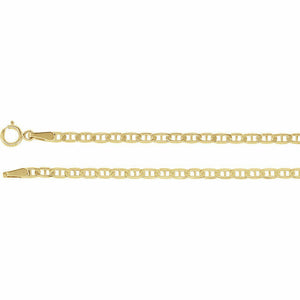 7" inch Anchor Chain Solid 14k Yellow Gold Bracelet  2.25mm wide FREE Shipping