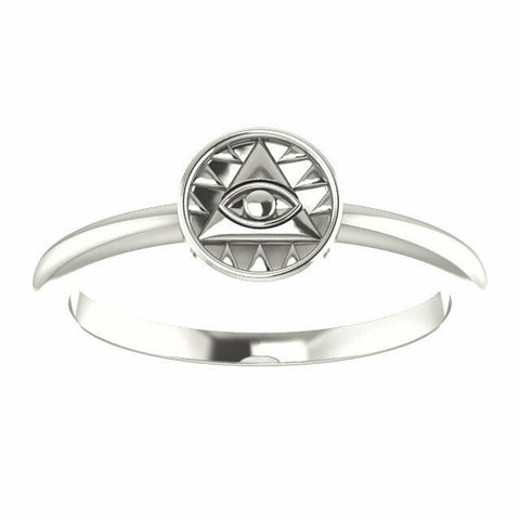 Image of Size 7 Eye of Providence Stackable Ring Sterling Silver Free Shipping