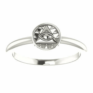 Size 7 Eye of Providence Stackable Ring Sterling Silver Free Shipping