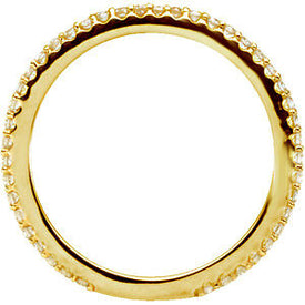 New 14 Yellow Gold DIAMOND Anniversary BAND Sz 6 Ring