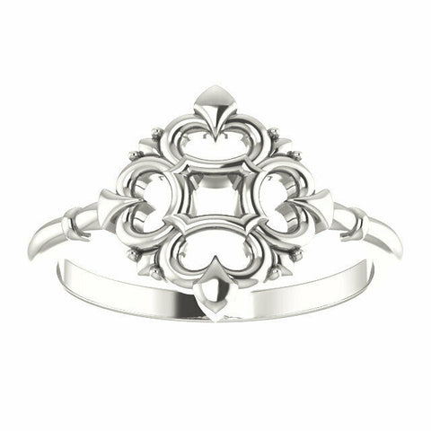 Image of New Size 7 Sterling Silver Vintage Inspired Design Ring Fashion Jewelry