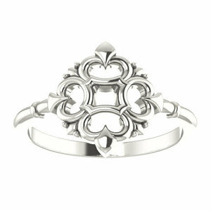 New Size 7 Sterling Silver Vintage Inspired Design Ring Fashion Jewelry
