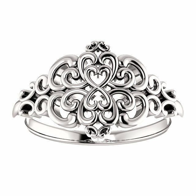 Size 7 Sterling Silver Vintage Inspired Design Ring Fashion Jewelry