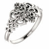 Vintage Inspired Ring 14kt White Gold Design Fashion Jewelry Free Shipping Sz 7