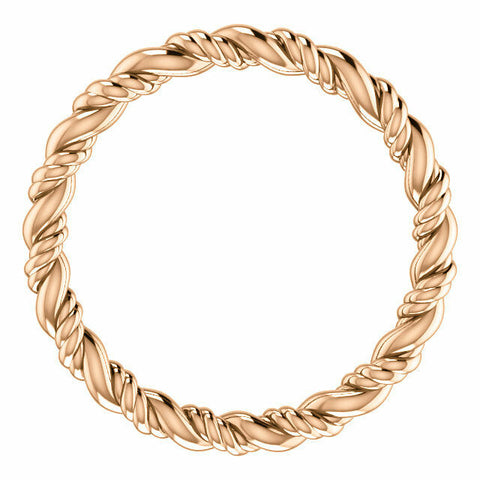 Image of SIZE 6 Rope Eternity Wedding Band 14k Rose Gold  2.2mm Wide Ring Free Shipping