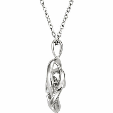 Image of 1/10 CTW Diamond 18" Mystara Knot Design Necklace set in Sterling Silver New