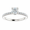 Platinum 5mm Round Forever One Moissanite & 1/3 CTW Diamond Engagement Ring