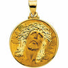 FACE OF JESUS Pendant 14K Yellow Gold Medal Religious FREE Shipping Gift Idea