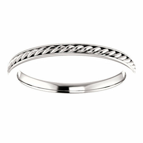 Image of New SIZE 6.5 - 2mm Platinum Rope Wedding Band / Fashion Ring 40% off Sale