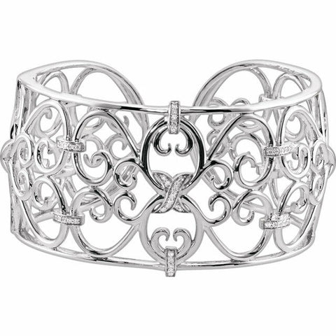 Image of 1/3 cttw DIAMOND Cuff Bracelet Sterling Silver Gift Idea with FREE Shipping NEW