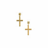 14kt Yellow Gold Cross Ball Dangle Earrings 13x10mm Religious Jewelry