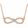 14K Rose Gold 1/8 CTW Diamond Infinity-Inspired Bar 18" Necklace FREE Shipping