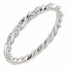 SIZE 4 - 14K White Gold 1/8 CTW Diamond Rope Eternity Band 3mm Wide 40% off MSRP