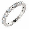 SIZE 6 - 3/8 CTW Diamond Eternity Band 14K White Gold Stackable Ring New Item