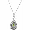 AUGUST Tear ASH HOLDER Birthstone Pendant 18" Chain Sterling Silver Jewellery