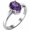 Purple Amethyst Scroll Ring - 7 DAY SALE 50% off SRP - 14k White Gold Size 7