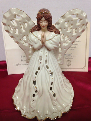 Image of The Angel of Adoration Votive by Lenox 2001 Handcrafted Ivory China 24kt Accents