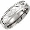SZ 12.5 Titanium and Sterling Silver Inlay 7mm Woven Wedding Band Free Shipping