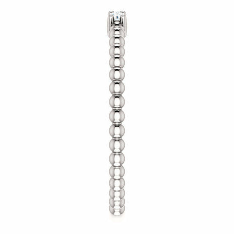 Image of SIZE 7 - 1/10 CTW Diamond Beaded Stackable Ring 14K White Gold Ring Setting