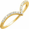 14kt Yellow Gold 1/6 cttw Diamond V Ring  Size 7 Fashion Ring Free Shipping New