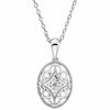 Sterling Silver and Diamond Accent Filigree Vintage Style Fashion 18" Necklace