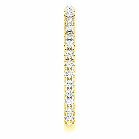 Image of 14K Yellow Gold French-Set Anniversary Band 1/2 CTW Diamond Ring Sz 7 Stackable