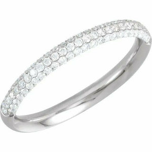 3/8 CTW Diamond Pavé Ring SALE! 14kt White Gold Anniversary Wedding Band Size 7