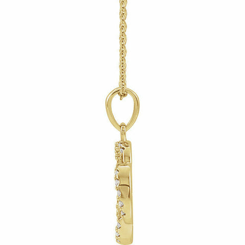 Image of 14K Yellow Gold 1/8 CTW Diamond 5 Fold Celtic Necklace 16-18" Adjustable Chain