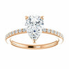 14K Rose Gold Pear Forever One Moissanite & 1/5 CTW Diamond Engagement Ring