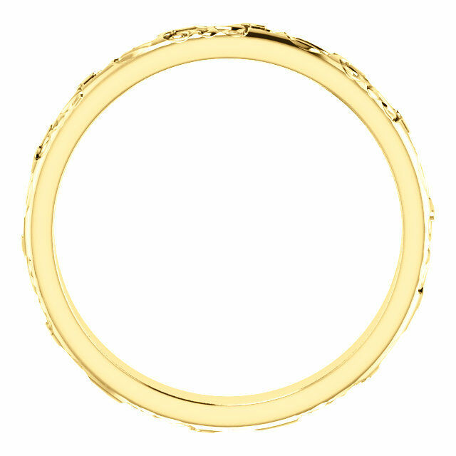 SIZE 5.5 14k Yellow Gold Vintage Inspired Sculptural Wedding Band 3 mm wide New
