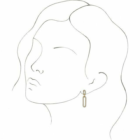 Image of 14K Yellow Gold 1/3 CTW Diamond Link Drop Earrings 32.5x6 mm