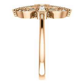 14kt Rose Gold 1/6 CTW Diamond Vintage Style Ring Sizes 6-8 including 1/4 sizes