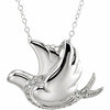 Cubic Zirconia Infinite Spirit Dove CZ Pendant Necklace 18" Sterling Silver New