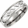 SIZE 10- Titanium and Sterling Silver Inlay 7mm Woven Wedding Band Free Shipping