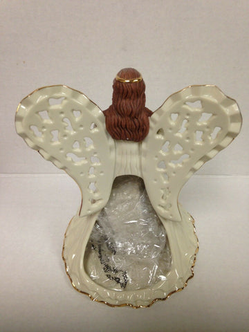 Image of The Angel of Adoration Votive by Lenox 2001 Handcrafted Ivory China 24kt Accents