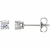 Pair 1/2 CTW Lab-Grown Diamond Stud Earrings in a 14K White Gold 4 Prong Setting