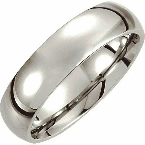 Image of Comfort Fit Domed Cobalt Wedding Band 6mm Wide Size 7-13 Including Half Sizes