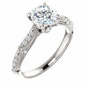 14K White Gold Round Forever One Moissanite & 1/10 CTW Diamond Engagement Ring