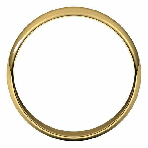 Image of 10kt Yellow Gold 5 mm Wide Half Round Ultra-Light Wedding Band Sz 4-12 Available