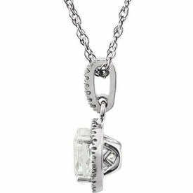 14kt White Gold 1/10 CTW Genuine Diamond and Created White Sapphire Necklace 18