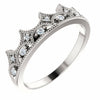 Crown Ring 1/8 CTW Diamond 14k White Gold Size 7 Free Shipping New Jewelry