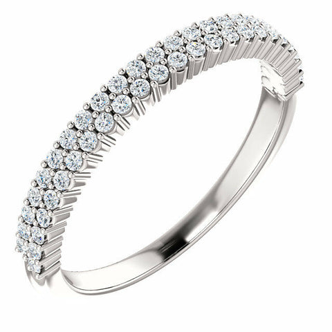 Image of Stackable Ring - 14K White Gold 1/4 CTW Diamond Anniversary Band Size 7 New Item