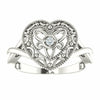 Women's Sterling Silver .025 CTW Diamond Heart Ring Available in Sizes 7 & 8