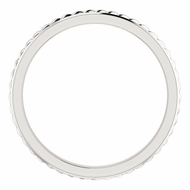 New SIZE 5 - 2mm Platinum Rope Wedding Band / Fashion Ring 40% off Sale