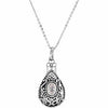 APRIL Birthstone Tear ASH HOLDER Pendant 18" Chain Sterling Silver Jewellery